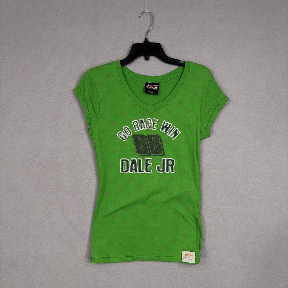 Dale Earnhardt Jr Shirt Womens Medium Green NASCAR Racing 88 Chase Authentics